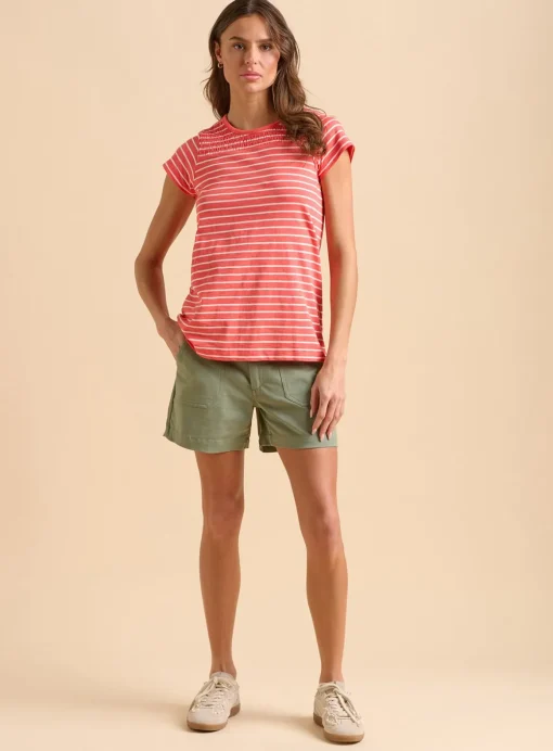 BRAKEBURN Coral Stripe T Shirt 10