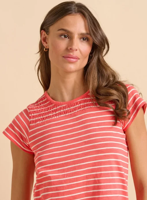 BRAKEBURN Coral Stripe T Shirt 10