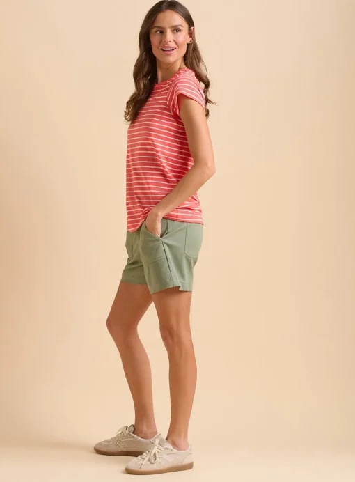 BRAKEBURN Coral Stripe T Shirt 10