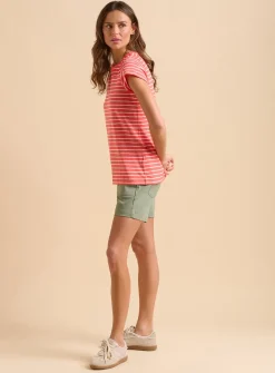 BRAKEBURN Coral Stripe T Shirt 10