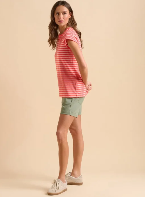 BRAKEBURN Coral Stripe T Shirt 10
