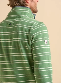 BRAKEBURN Green Stripe Quarter Zip Sweat 30