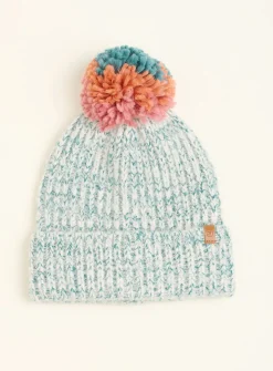 BRAKEBURN Multi Col Pom Knitted Beanie One Size