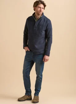 BRAKEBURN Navy Quarter Zip S