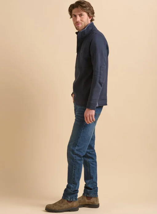 BRAKEBURN Navy Quarter Zip S