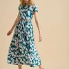 BRAKEBURN Woodland Leaves Maxi Jersey Dress 18