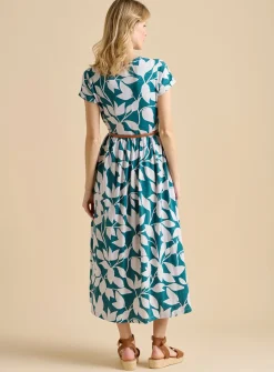 BRAKEBURN Woodland Leaves Maxi Jersey Dress 18