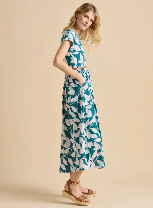 BRAKEBURN Woodland Leaves Maxi Jersey Dress 18
