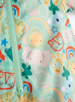 Bright Animal Print Puddlesuit Up to 3 mths