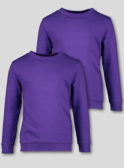 Bright Purple Crew Neck Sweatshirts 2 pack 6 years