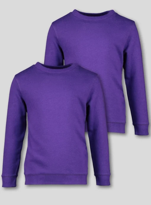 Bright Purple Crew Neck Sweatshirts 2 pack 6 years