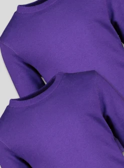 Bright Purple Crew Neck Sweatshirts 2 pack 6 years