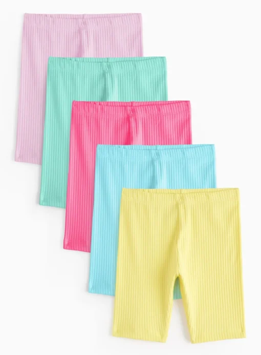 Bright Ribbed Cycling Shorts 3 Pack 1-2 years