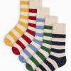Bright Stripe Ankle Socks 5 Pack 6-8.5