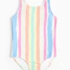 Bright Stripe Textured Swimsuit 1.5-2 years