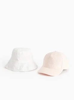 Broderie Cap & Bucket Hat Set 6-9 years
