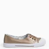 Bronze Low Lace Canvas Trainers 6