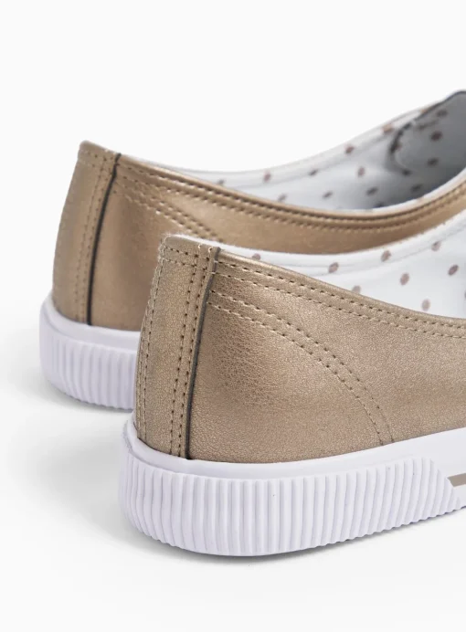 Bronze Low Lace Canvas Trainers 6