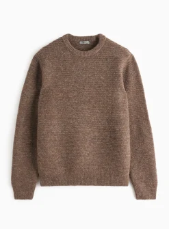 Brown Horizontal Stripe Crew Neck Jumper XXL