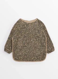 Brown Leopard Print Long Sleeve Bib One Size