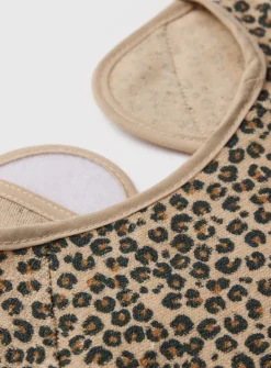 Brown Leopard Print Long Sleeve Bib One Size