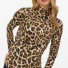 Brown Leopard Print Modal High Neck Top 26