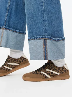 Brown Leopard Print Retro Trainers 6
