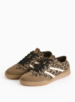 Brown Leopard Print Retro Trainers 6
