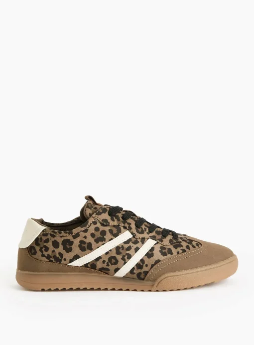 Brown Leopard Print Retro Trainers 6