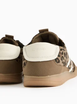 Brown Leopard Print Retro Trainers 6