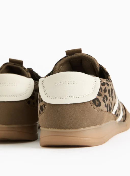 Brown Leopard Print Retro Trainers 6