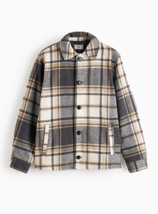 Brown Mix Check Shacket S