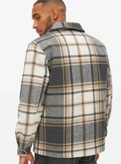 Brown Mix Check Shacket S