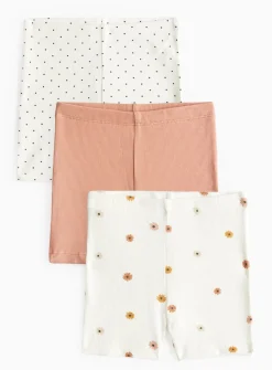 Brown Printed Cycling Shorts 3 Pack 3-6 months