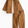 Brown Shirt & Cargo Trousers 3 Piece Set 4-5 years