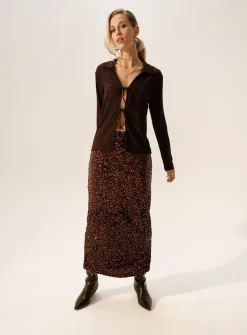 Brown Tie-Front Long Sleeve Top 10