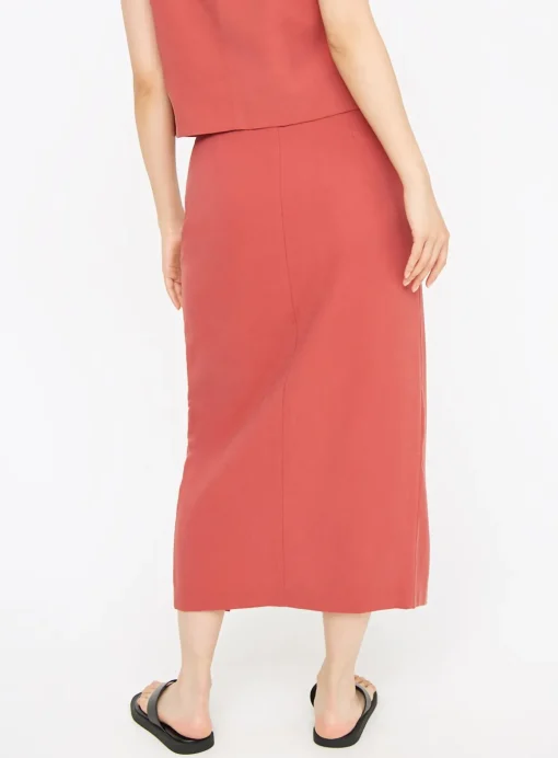 Brown Wrap Coord Pencil Skirt 8