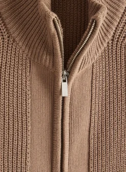 Brown Zip Through Pocket Cardigan XL
