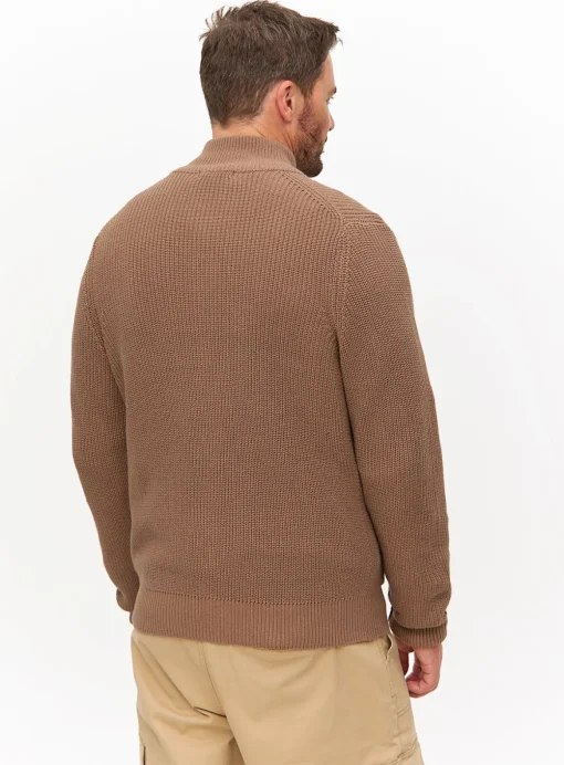 Brown Zip Through Pocket Cardigan XL