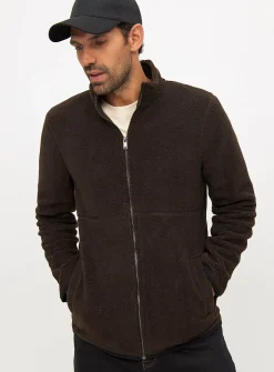 Brown ZIp-Through Teddy Fleece XL