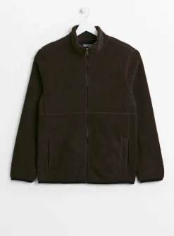 Brown ZIp-Through Teddy Fleece XL
