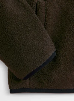 Brown ZIp-Through Teddy Fleece XL