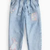 Bunny Applique Tie-Belt Denim Jeans 1-2 years