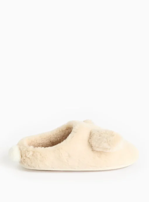 Bunny Plush Faux Fur Mule Slippers S