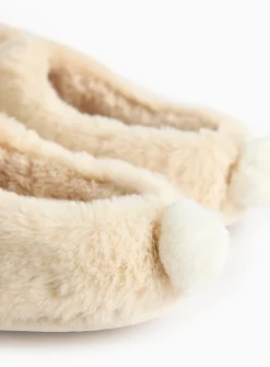Bunny Plush Faux Fur Mule Slippers S