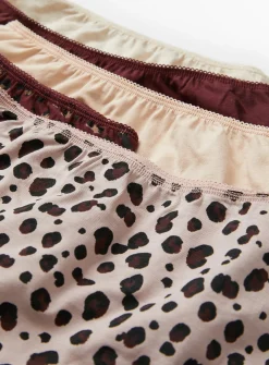 Burgundy Animal Print Full Knickers 5 Pack 22