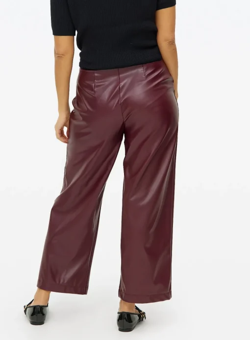 Burgundy Faux Leather Culottes 12