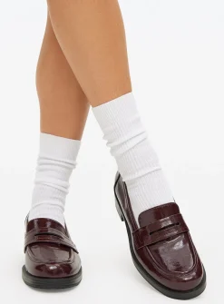 Burgundy Patent Loafers 6