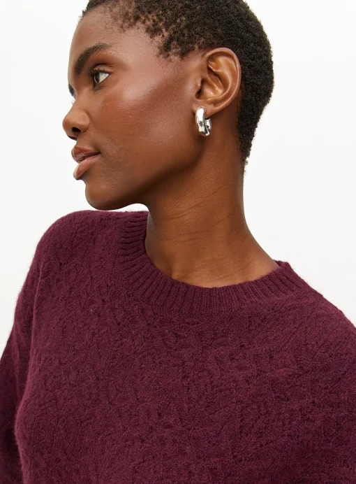 Burgundy Pointelle Knitted Jumper 16