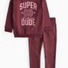 Burgundy Super Awesome Dude Sweatshirt & Joggers Set 1-2 years